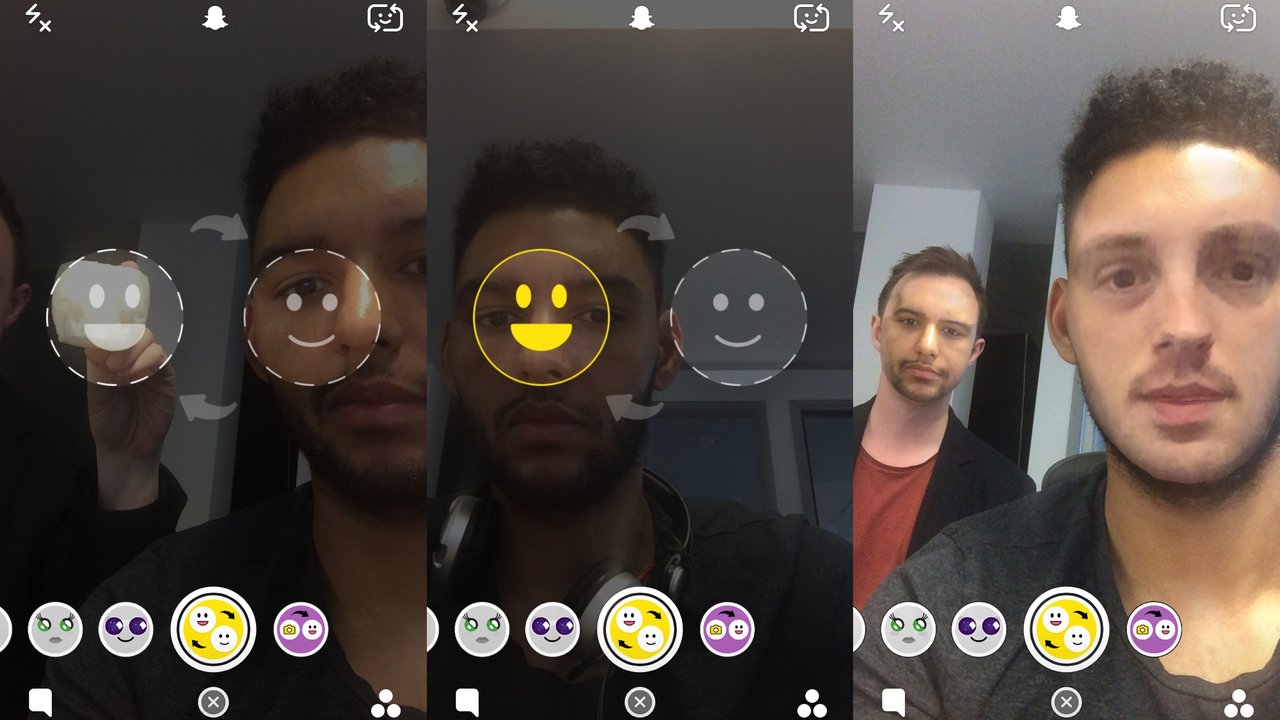 Showing how to use AR filter in Snapchat