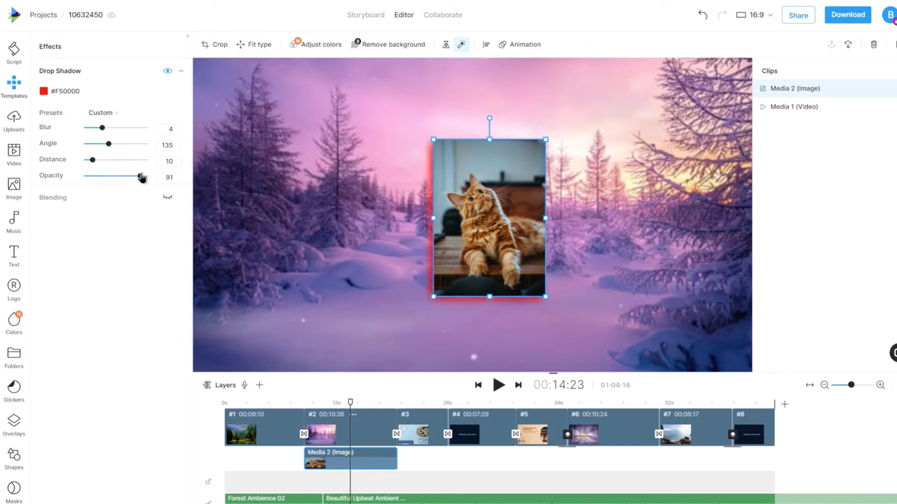 Showing how to add visual effects to a video using Invideo.AI