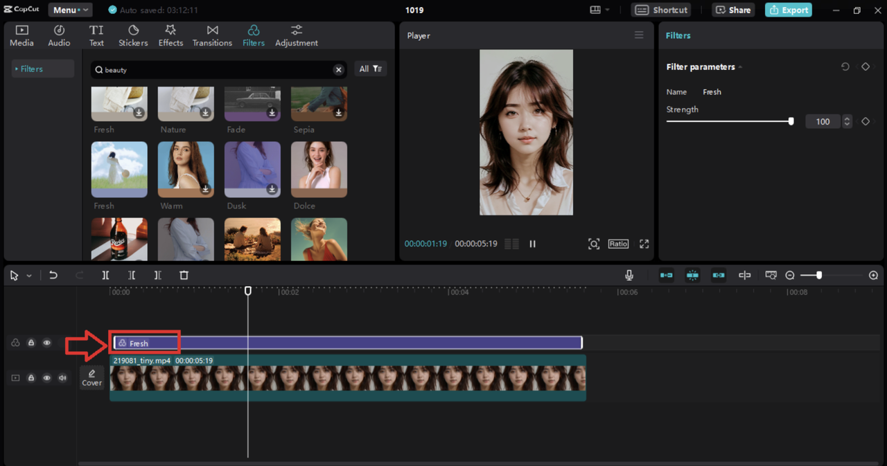 use CapCut to create professional and beautiful beauty filters