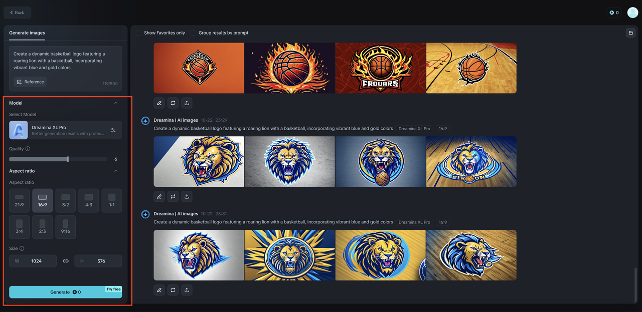 Generate unique basketball logo design