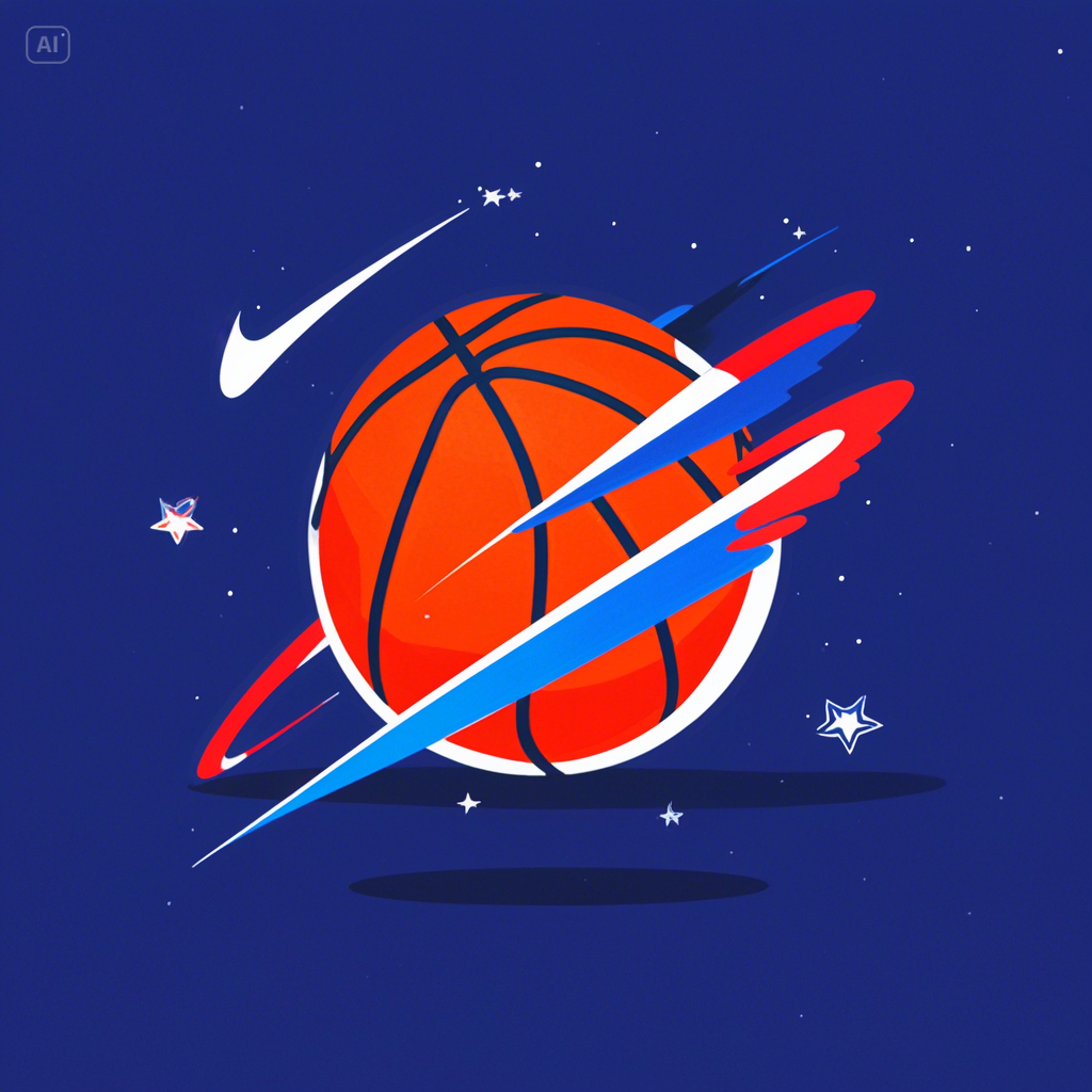 Dynamic basketball logo