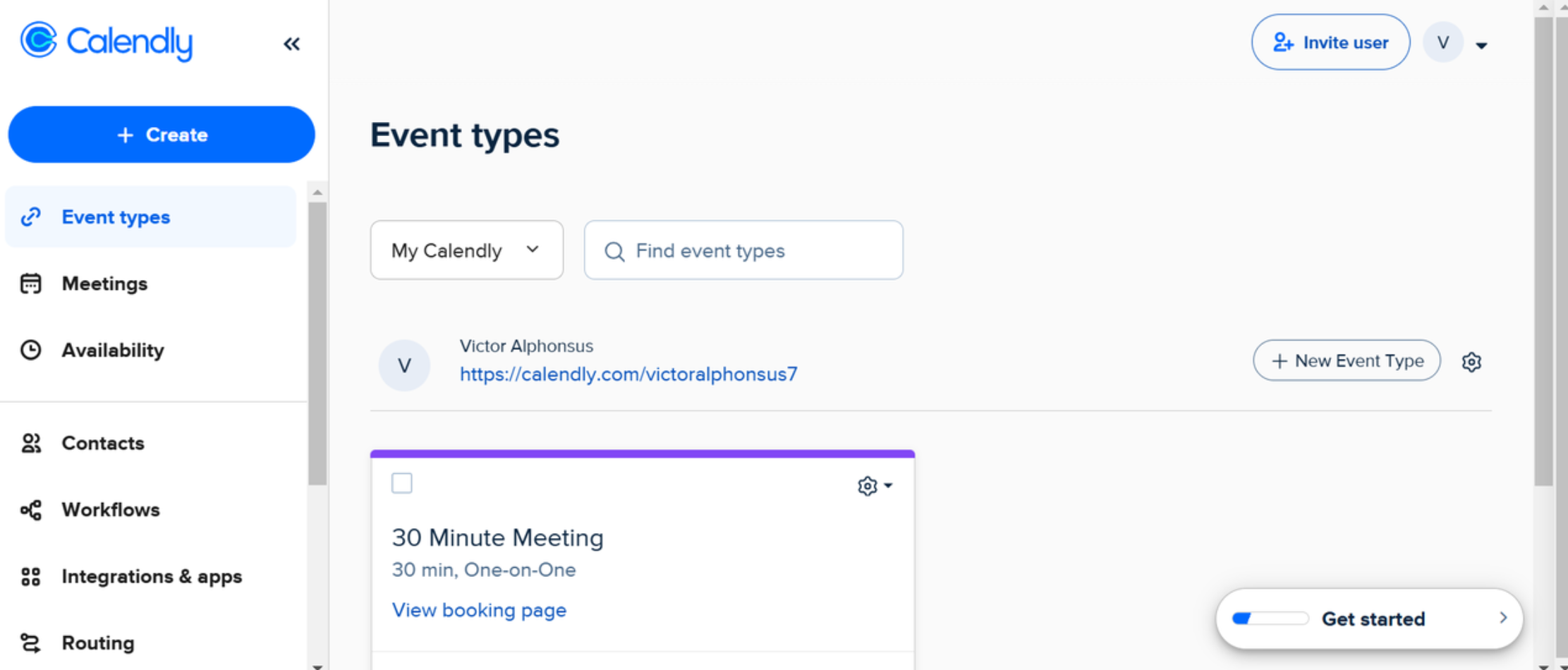 Calendy meeting schedule interface