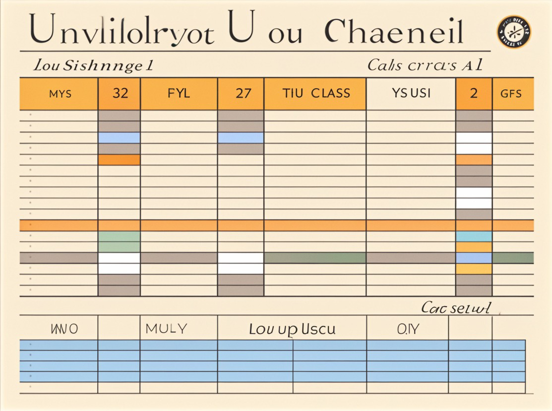 University class schedule