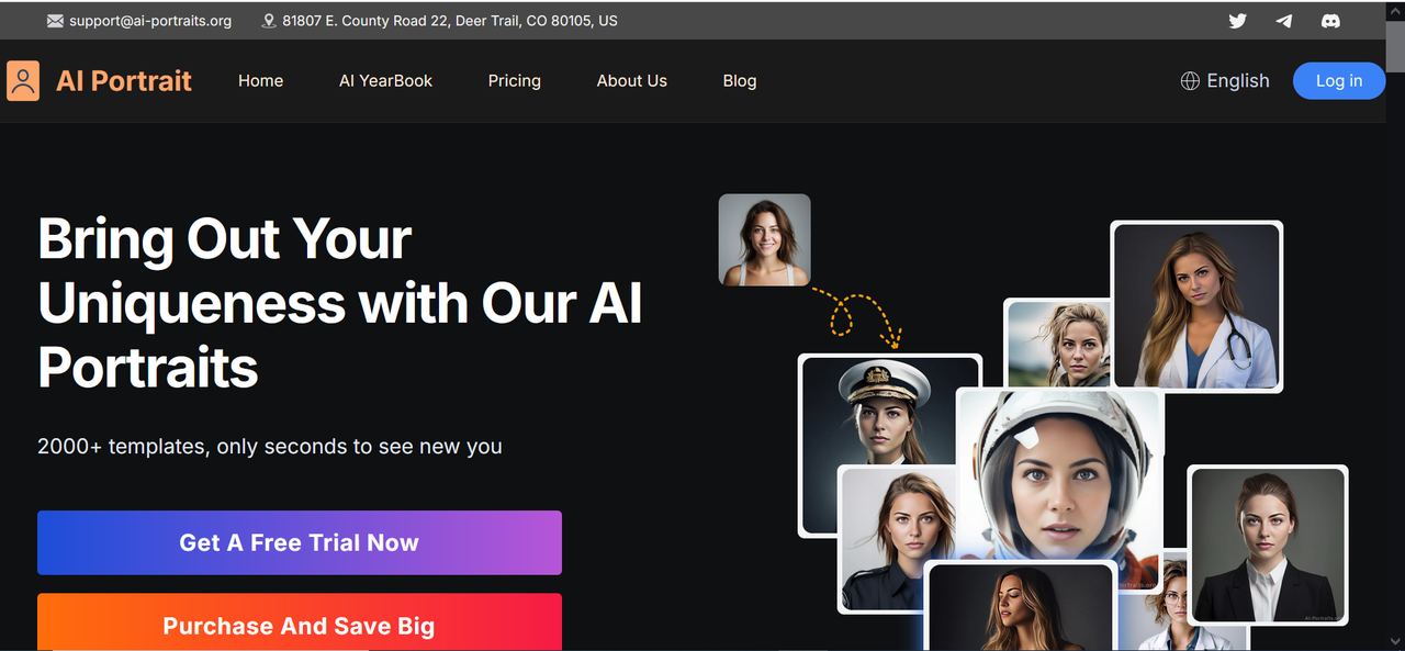 AI Portrait's yearbook AI trend free hompage