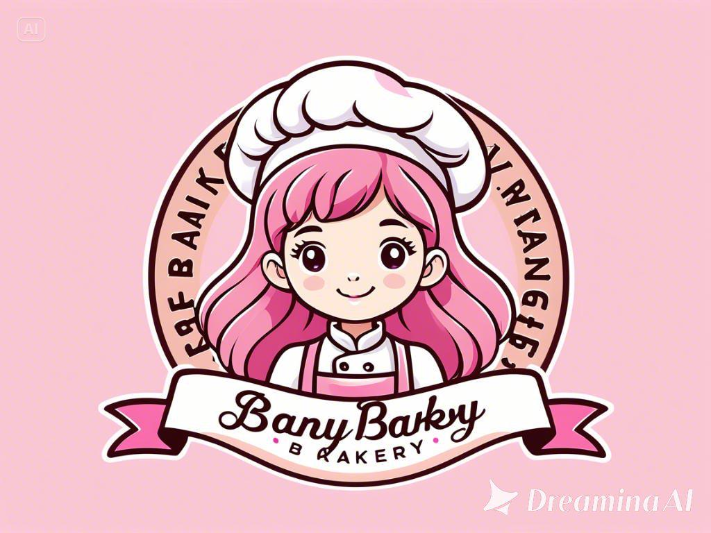 Girly cute bakery logo design example