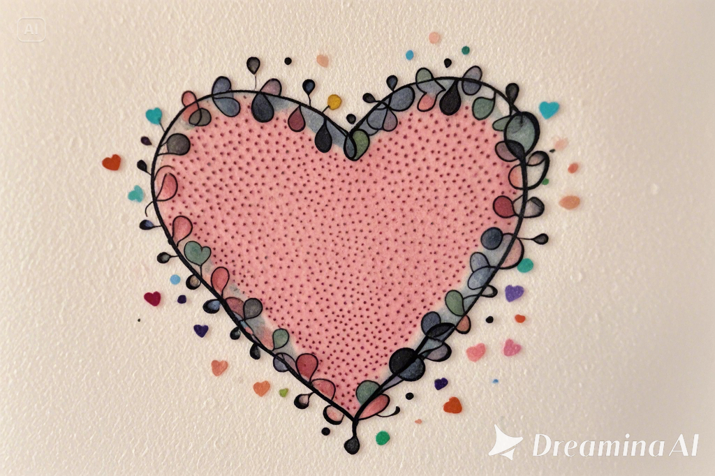 Dotted heart tattoo design