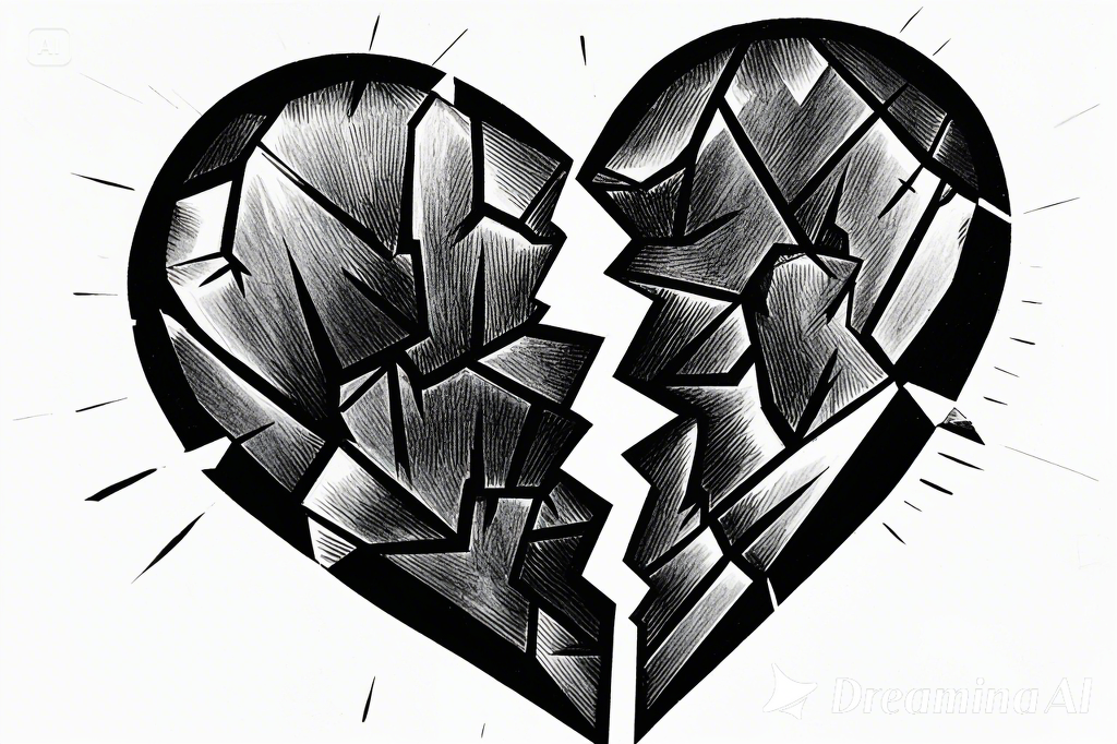 Broken heart tattoo example