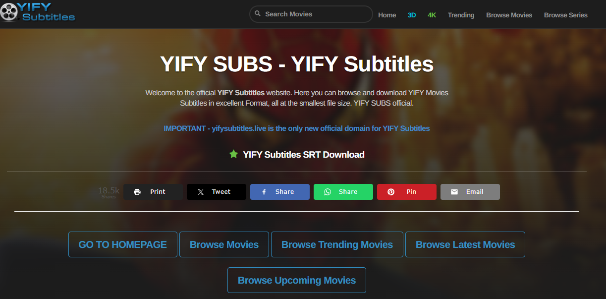 YIFY subtitles