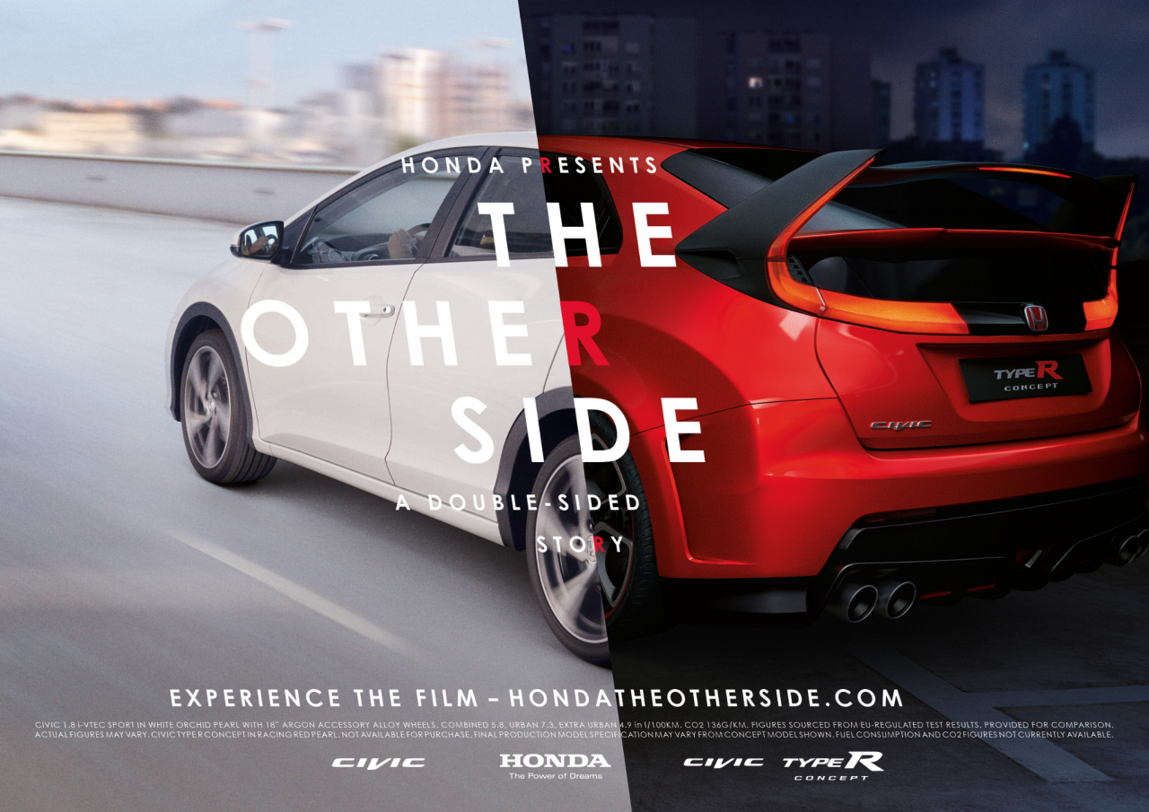 Honda's "The Other Side" ad featured kinetic typography