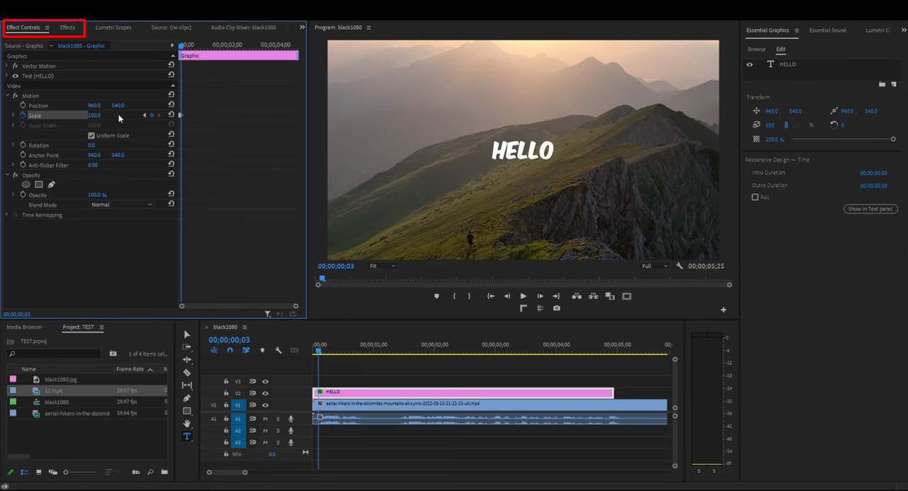 Apply text effects in Adobe Premiere