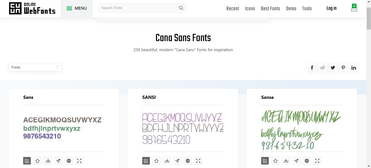 Interface of OnlineWebFonts- a well-known platform for Canva Sans bold free download