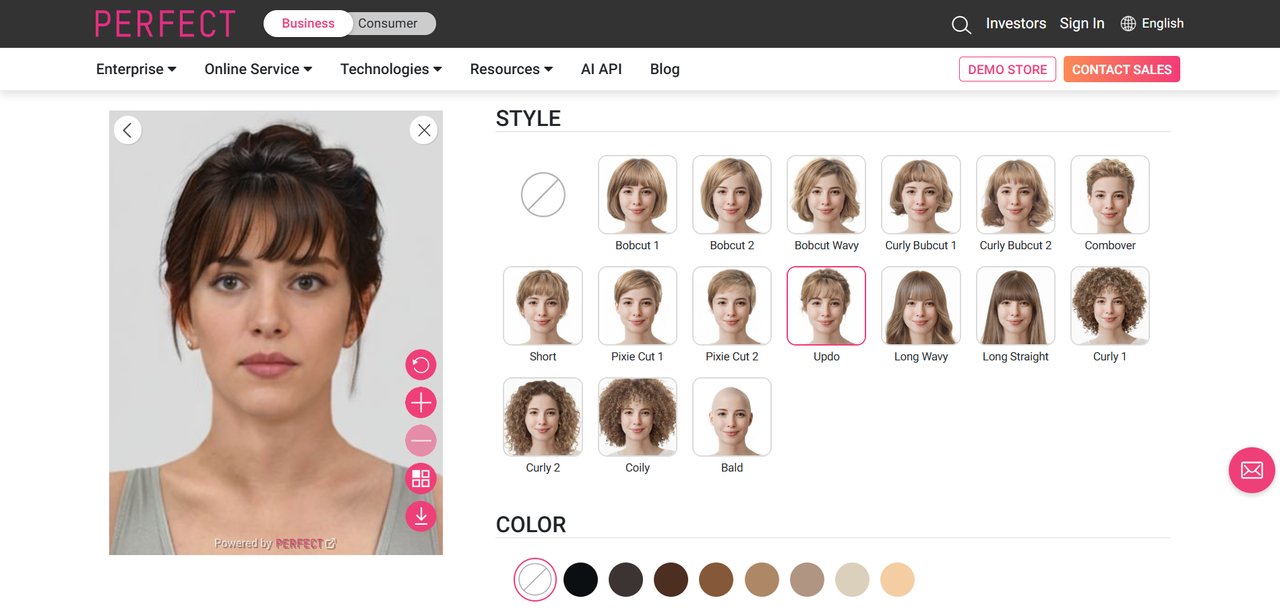 Add hair to photo online at a dedicated hairstyle try-on site