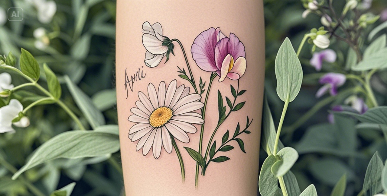 April birth flower tattoo