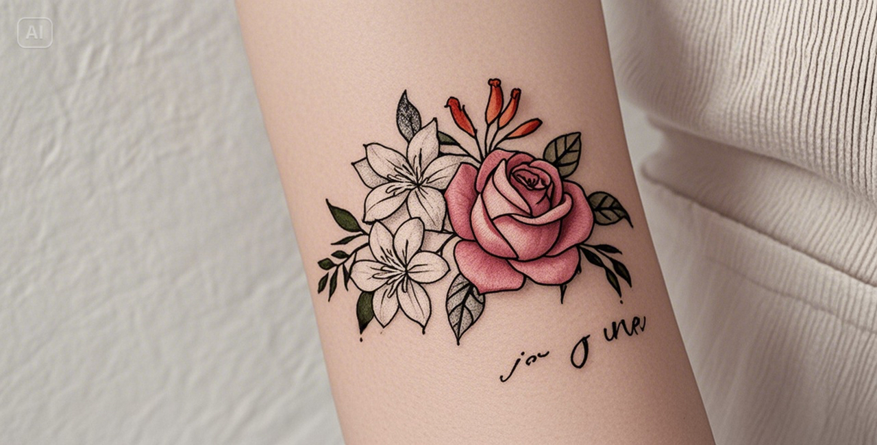 June birth flower tattoo