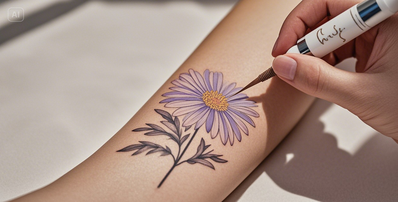 September birth flower tattoo