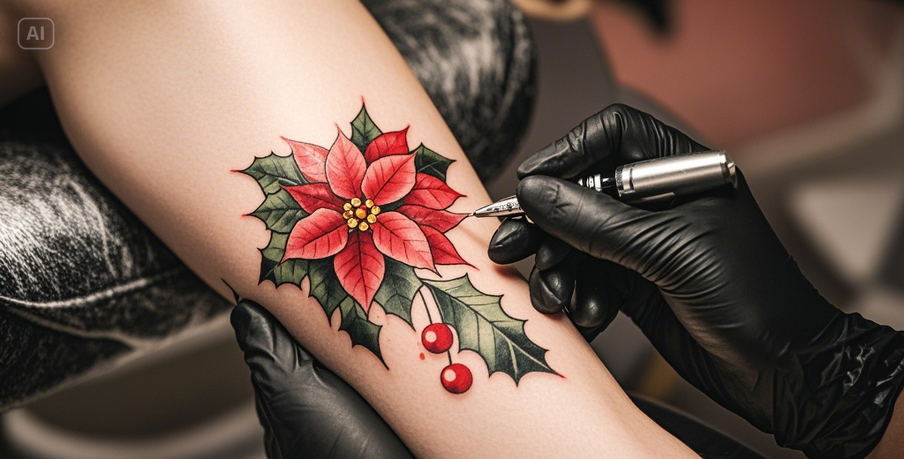 December birth flower tattoo