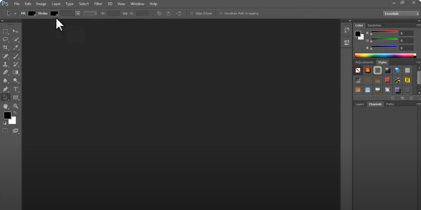 Photoshop interface