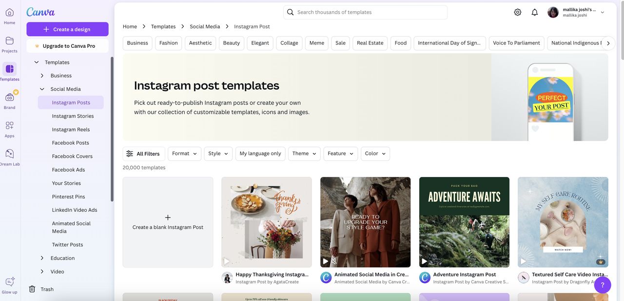 canva instagram templates