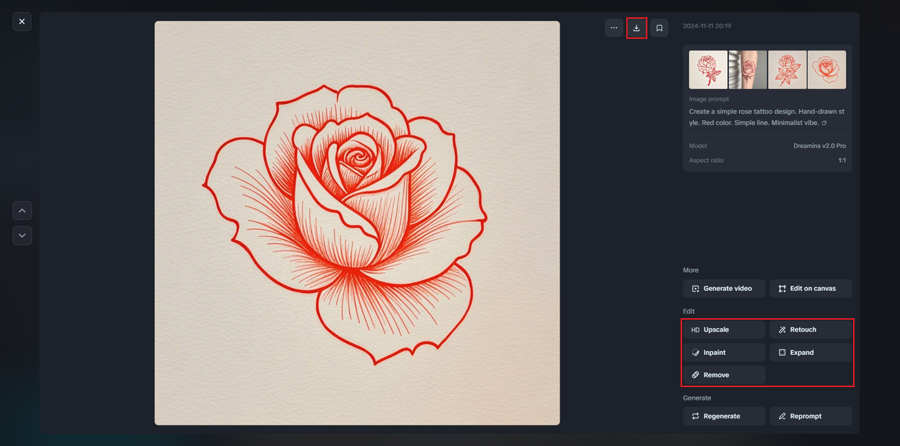 Refine & download your rose tattoo design