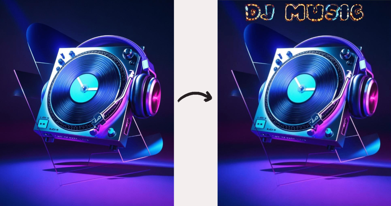 adding text to DJ logo