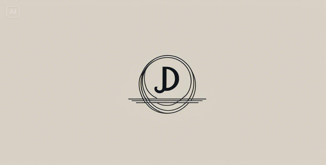 Minimalist monogram DJ logo