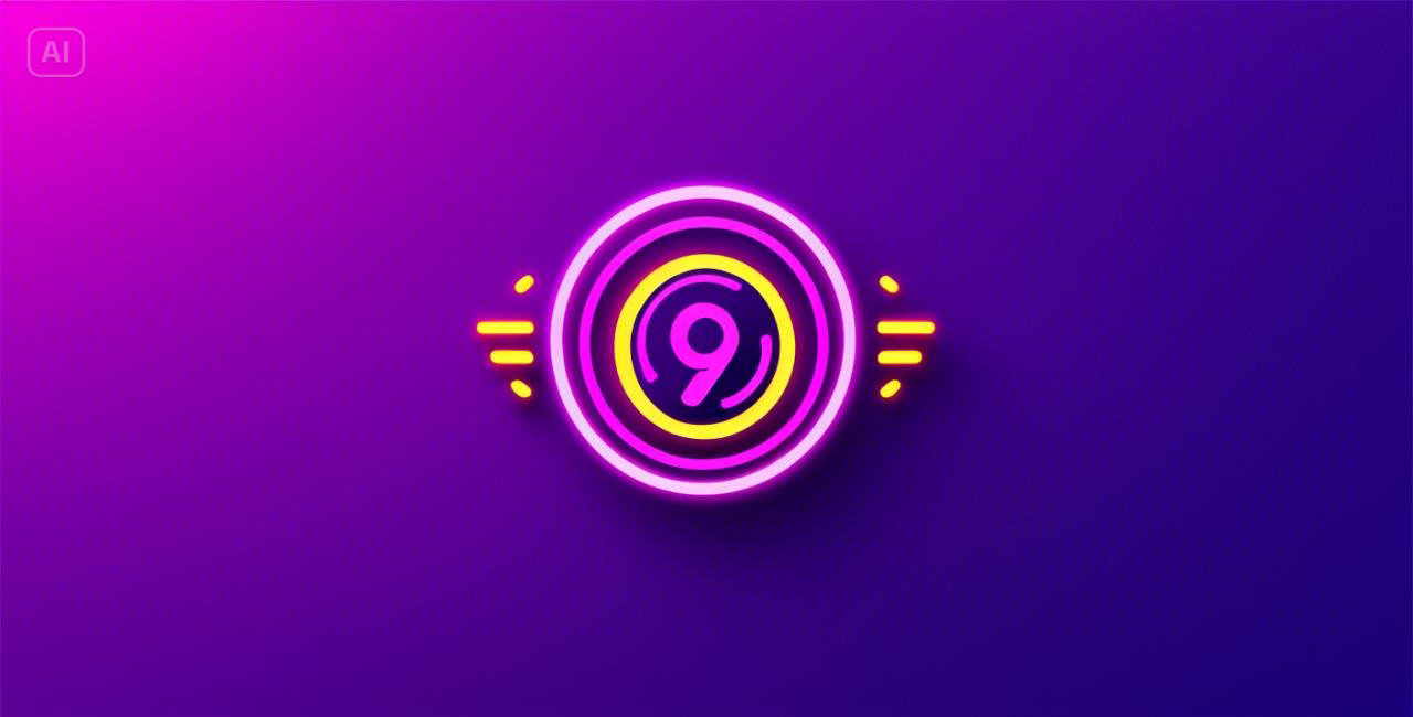 Bold neon aesthetic DJ logo