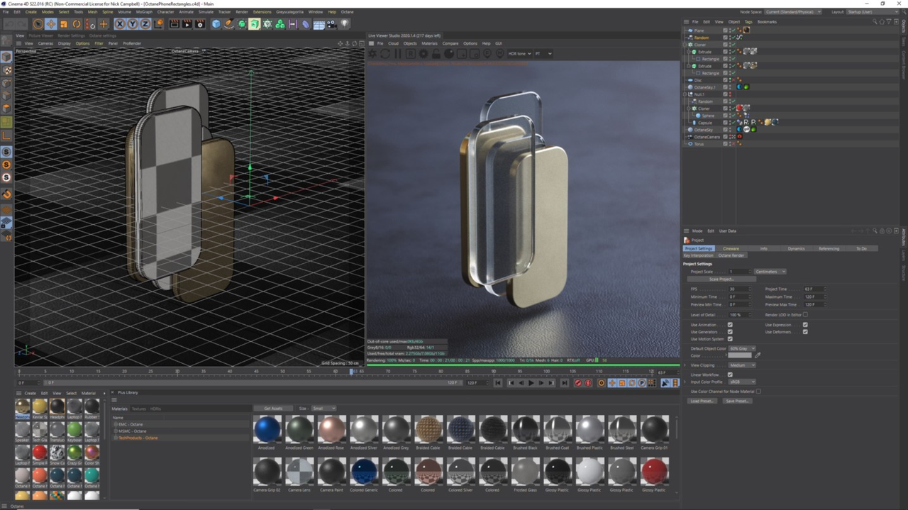 Interface of Cinema 4D - one of the best tools for 3D animation and VFX