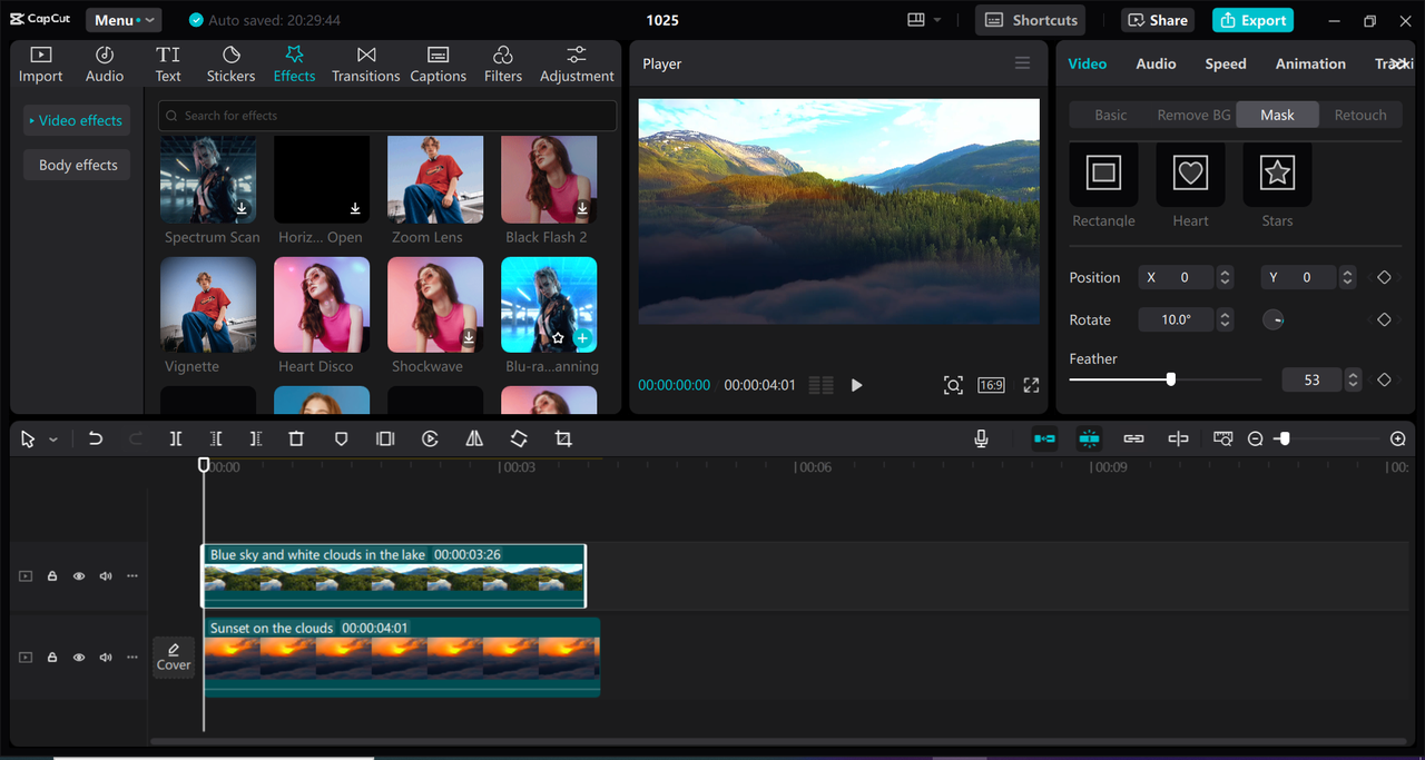 Editing interface of CapCut desktop video editor - the best VFX software for PC