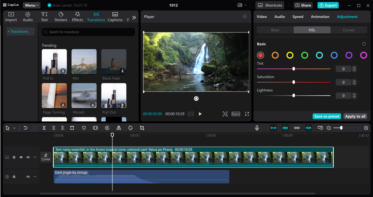 Interface of the CapCut desktop video editor - an intuitive way to add Flipino captions to videos