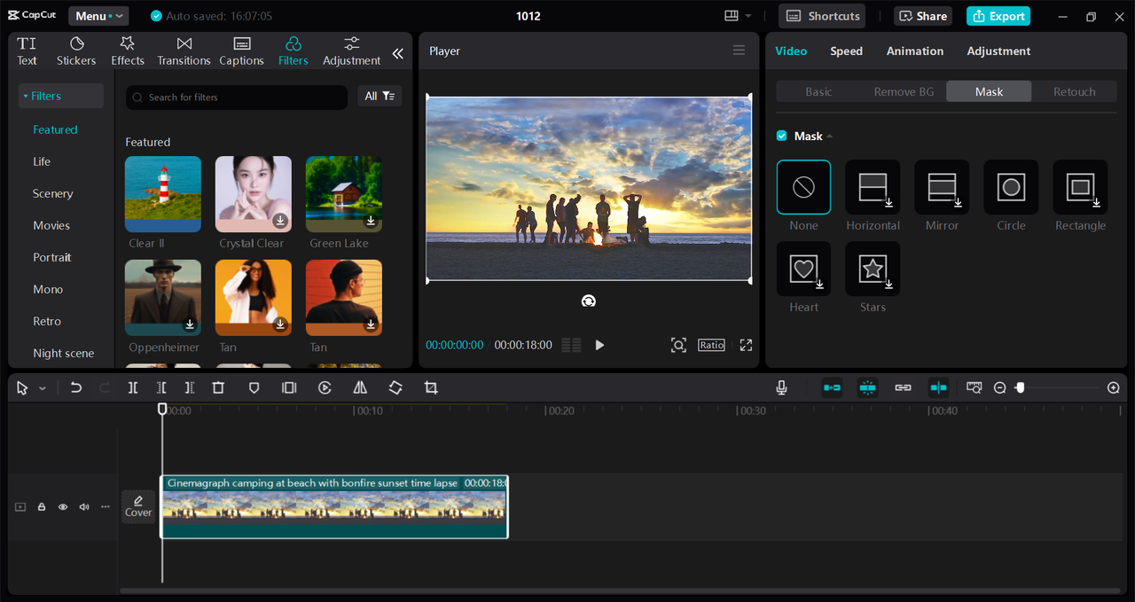 Interface of the CapCut desktop video editor - an easy way to remix videos for YouTube