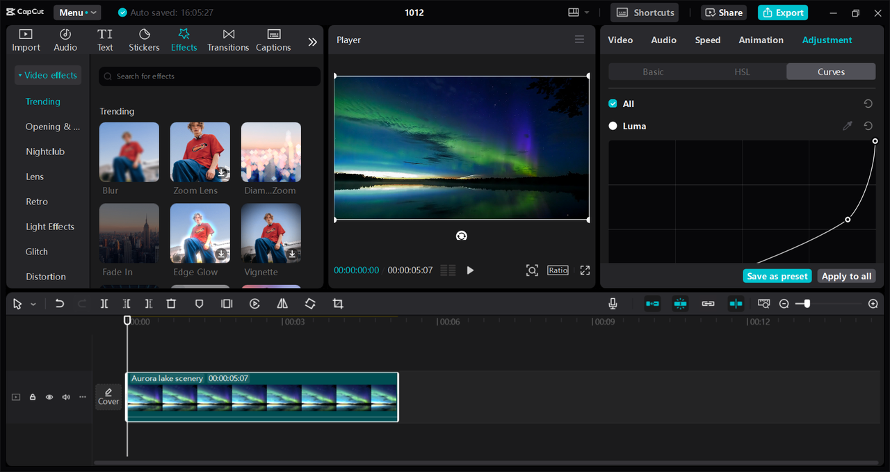 Interface of the CapCut desktop video editor - the best way to make custom stickers for videos on PC