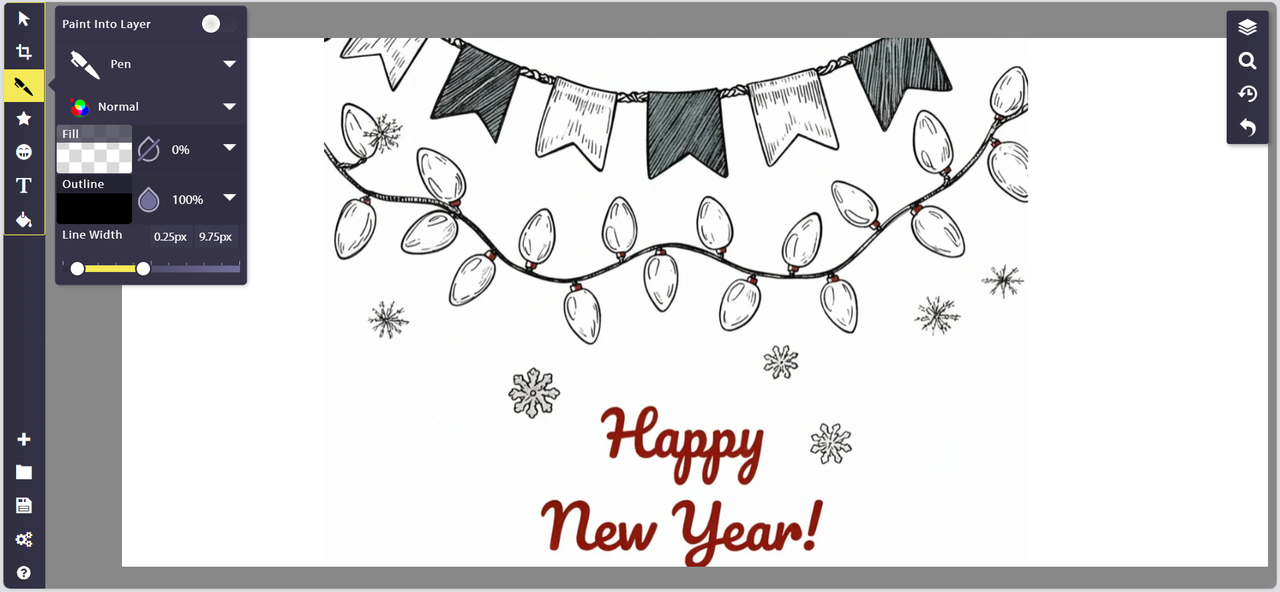 design Happy New Year cards manually on Sketchpad