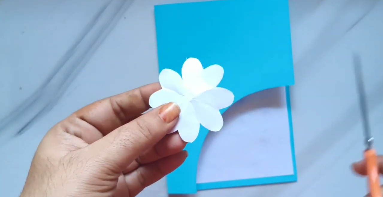 cutting flowers for New Year card