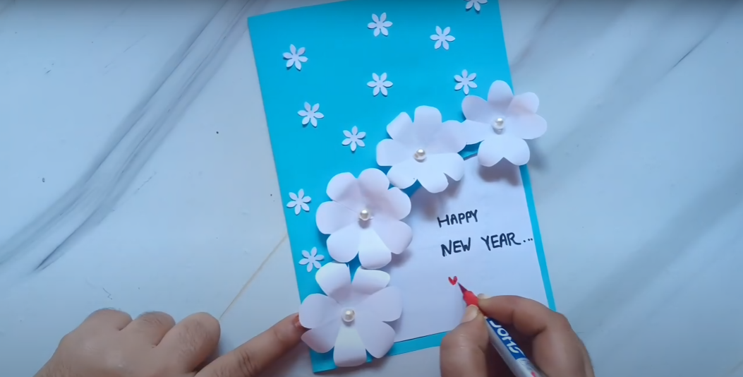 creating the DIY New Year card