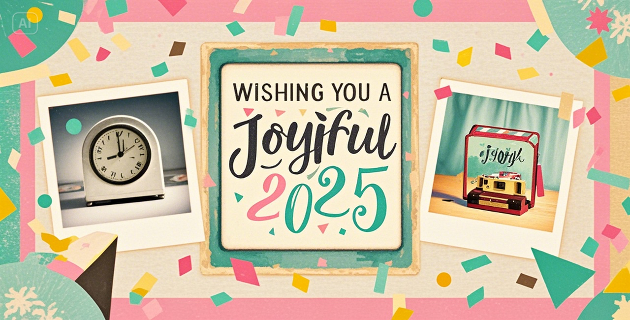 retro New Year card