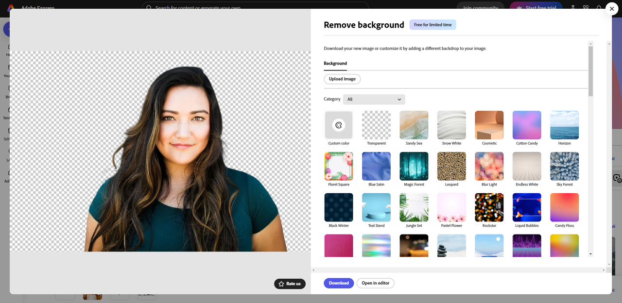 Adobe Express:online photo cut-out tool