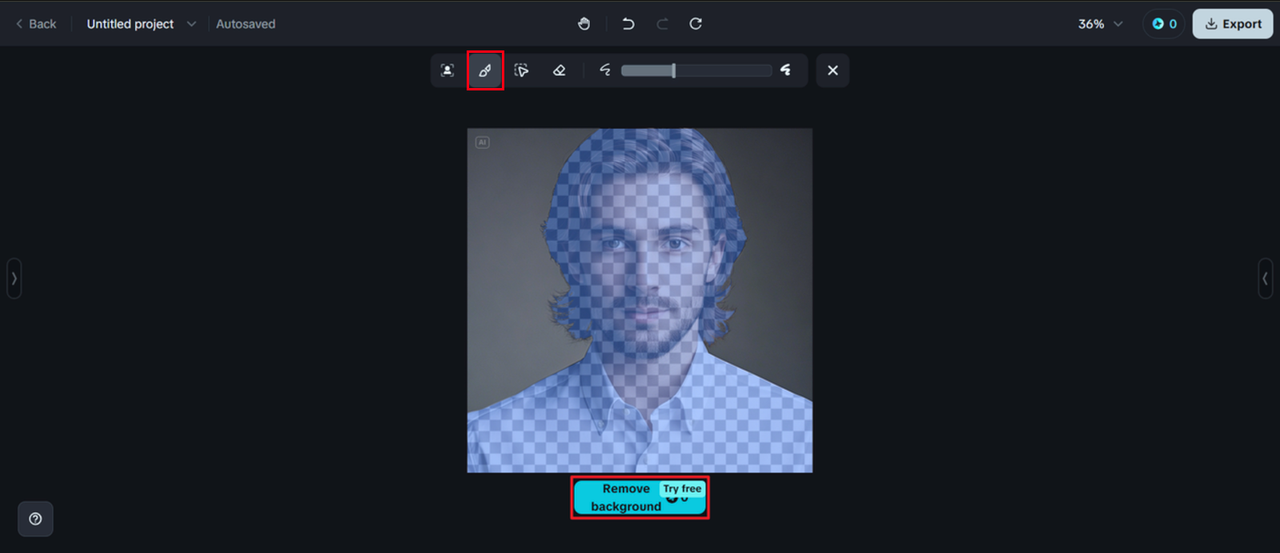 Click "Remove background" to change background for passport photo online