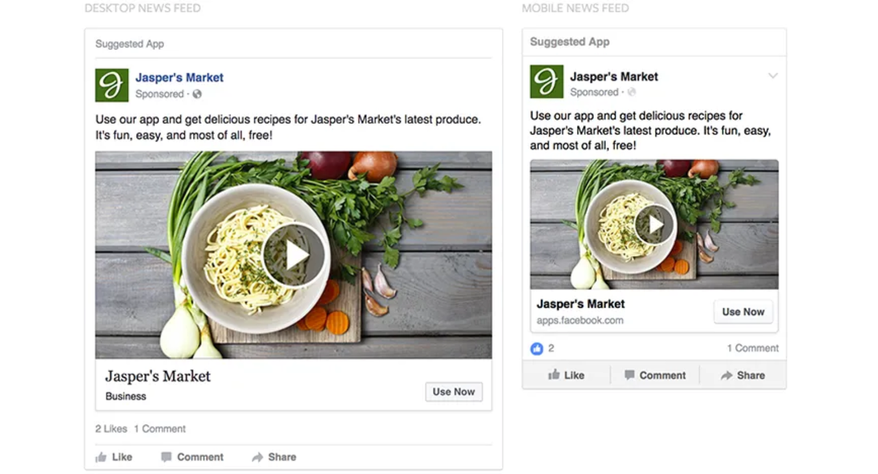 Facebook video format and size