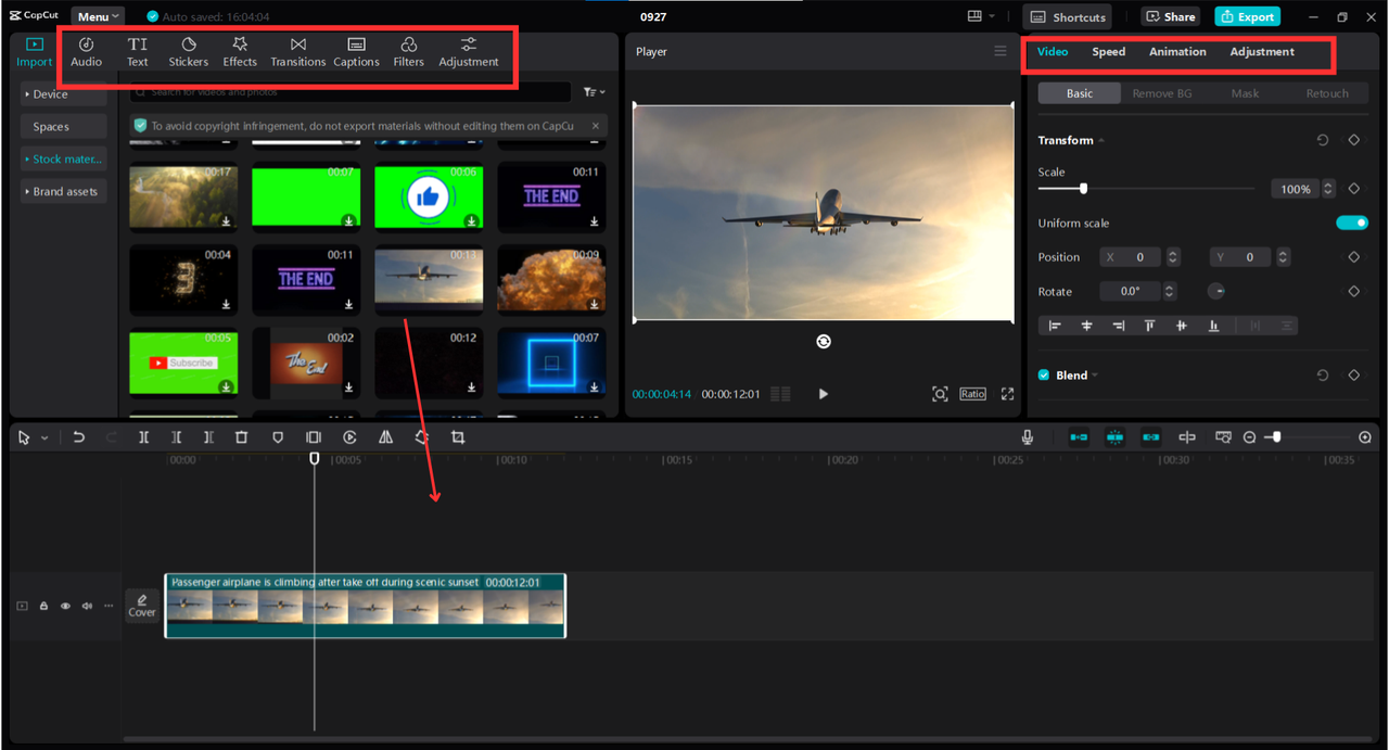 Create videos on CapCut desktop video editor with Twitter size video