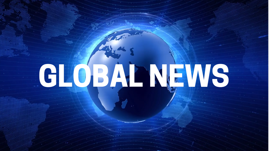 Screenshot showing global news intro of international news videos