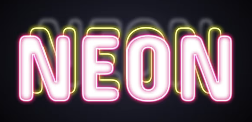 Neon shadow fonts