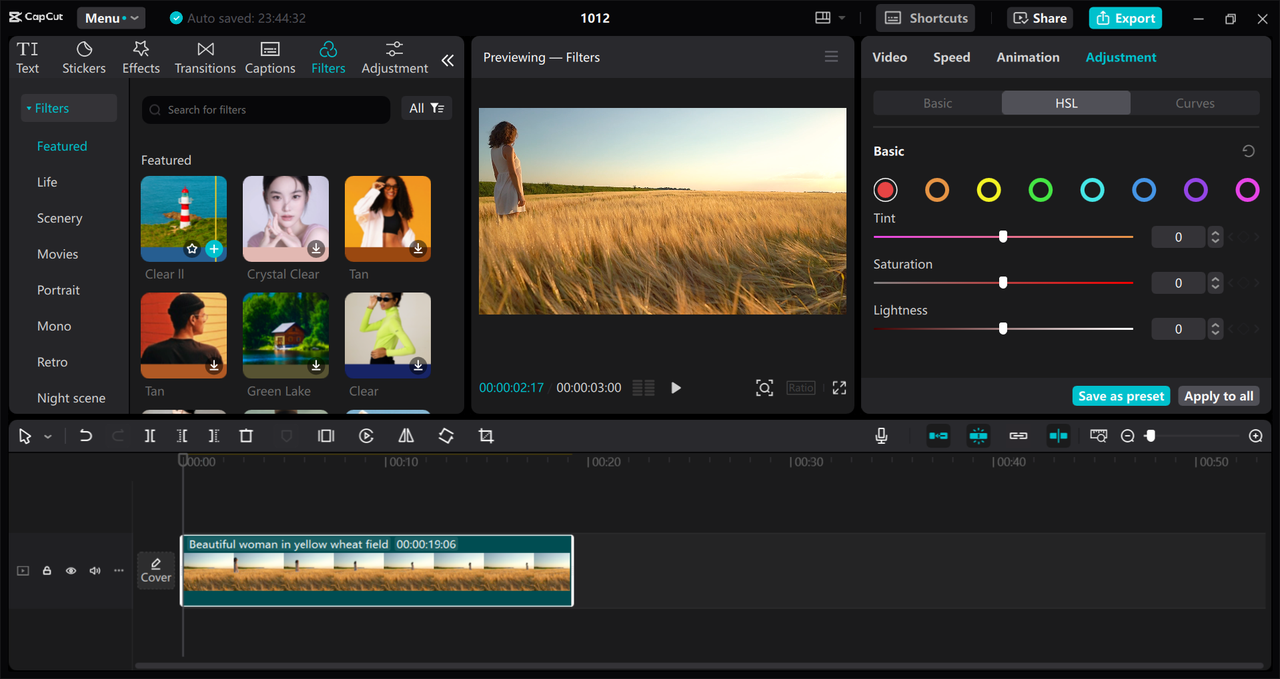 Interface of the CapCut desktop video editor - a user-friendly tool to create Instagram videos