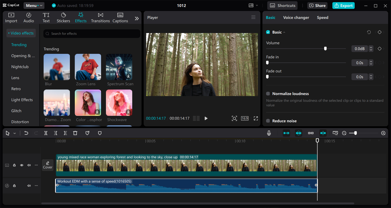 Interface of the CapCut desktop video editor - an intuitive tool to refine podcast videos with ease