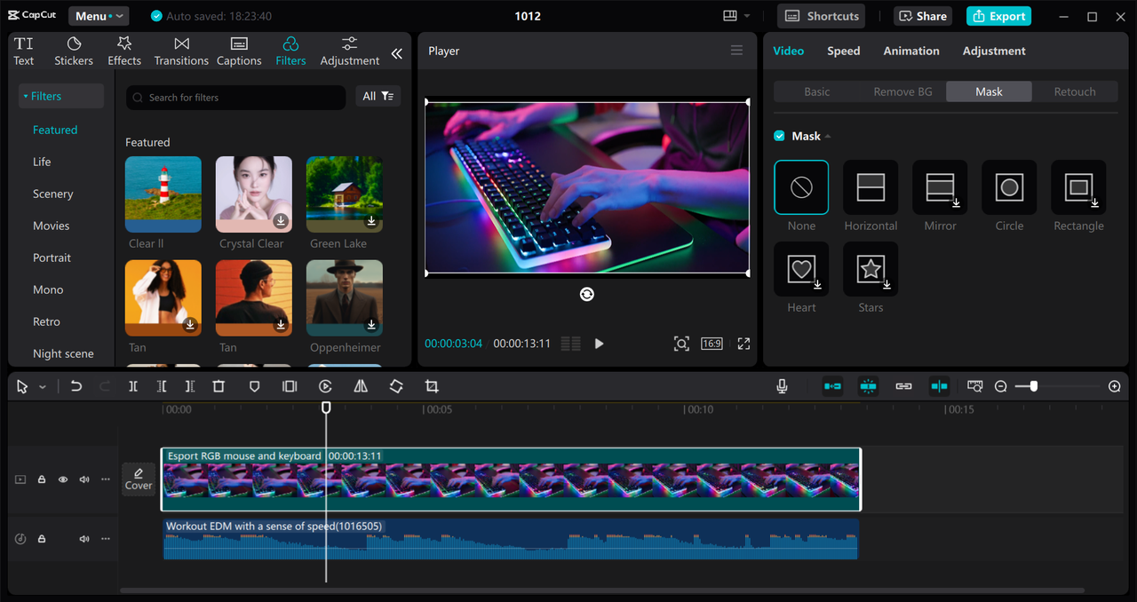 Interface of the CapCut desktop video editor - an easy way to create the best podcasts of all time