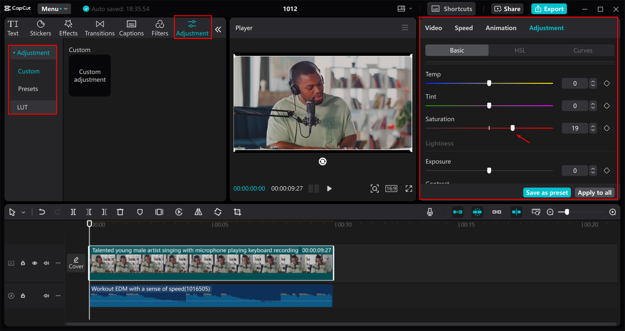  Enhancing the overall look of a podcast video in the CapCut desktop video editor