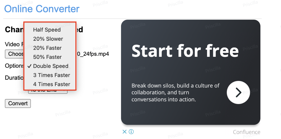 Select speed setting