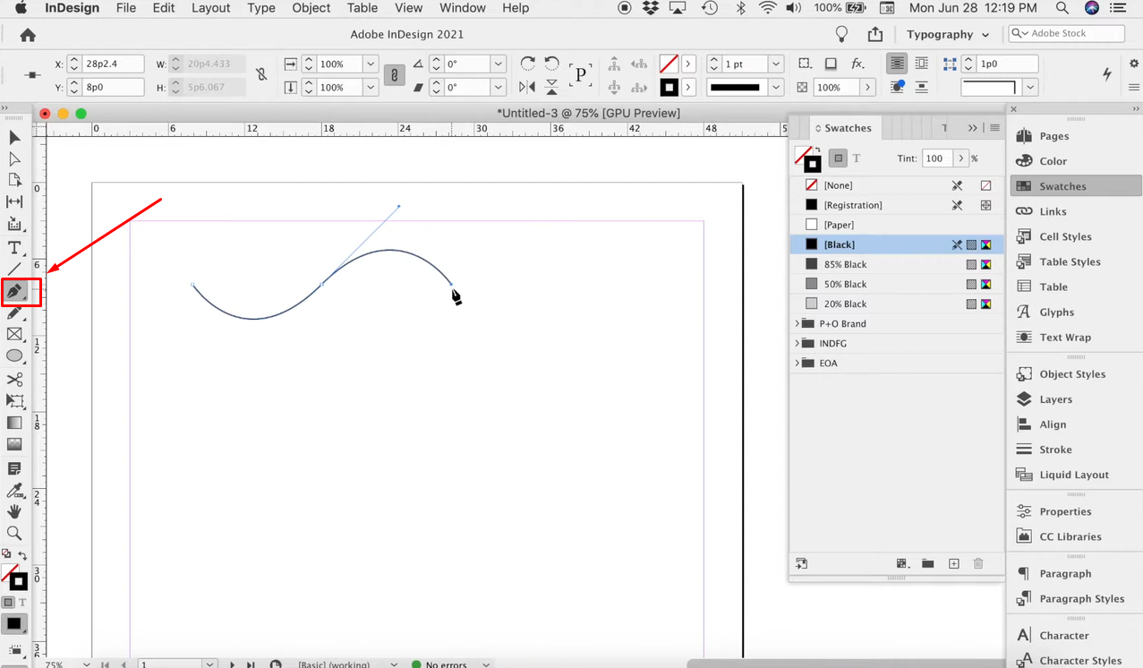 drawing a Wavy Line in InDesign