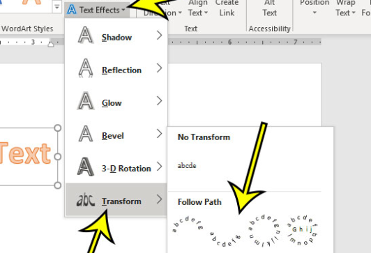 Apply "Text Transformation For Curvature"