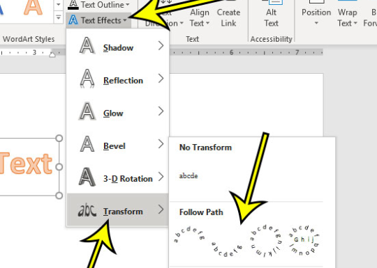 Enter text and apply "Text Transformation For Curvature"