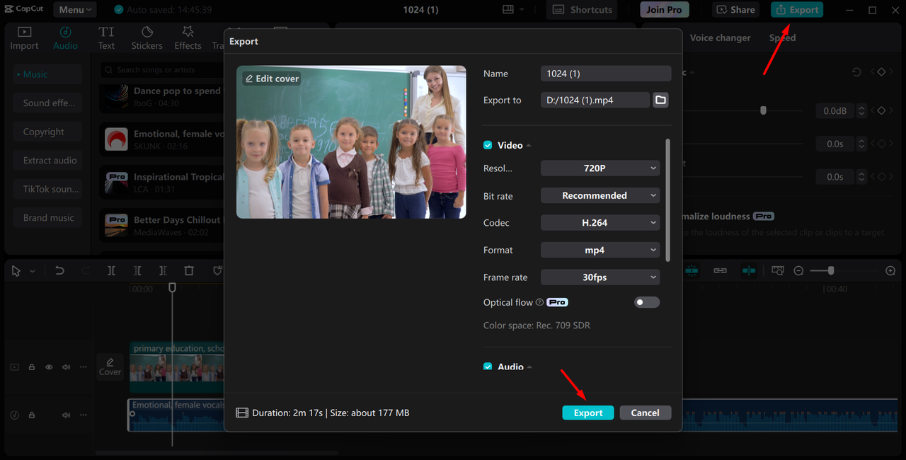 Exporting high-quality video from the CapCut desktop video editor